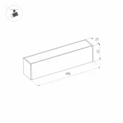 Магнитный трековый светильник 12W Белый теплый MAG-FLAT-25-L400 100deg  24V на магнитный шинопровод черный 046333 DALI