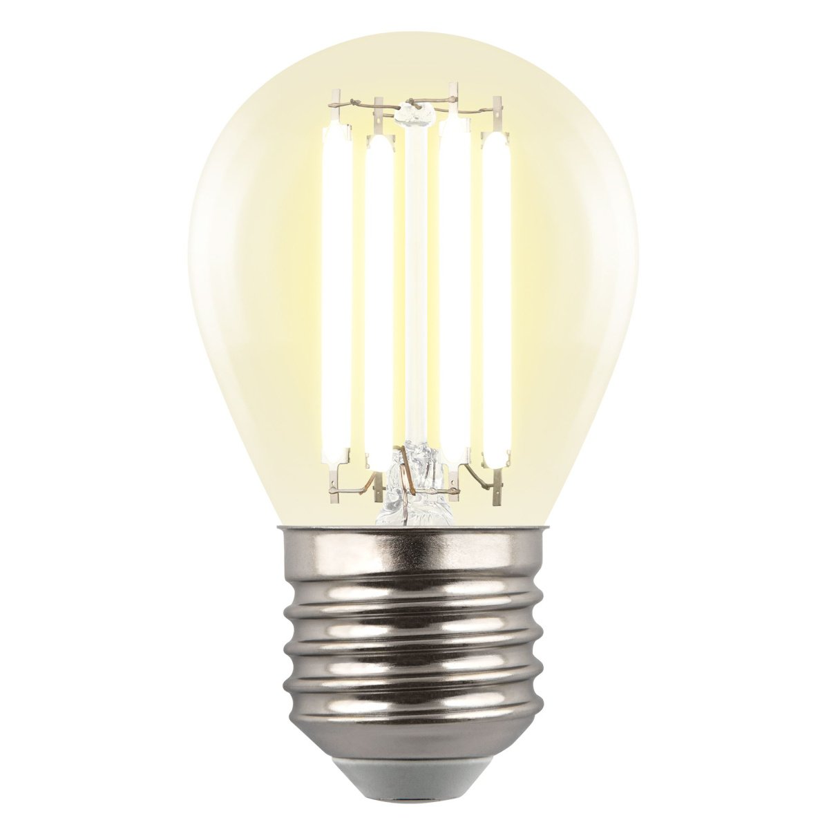 светодиодная лампа шар  G45 Белый теплый  4W UL-00011940 LED-G45-4W-3000K-E27-CL GLY01TR Яркая A++