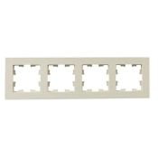 Рамка пластик 4 поста IEK BRITE BR-M42-51-K10 РУ-4-Бр бежевый рифленый