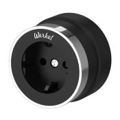 Ретро розетка пластиковая WERKEL RETRO Vintage W5871051 с з/к черный матовый/хром