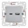 Розетка встраиваемая USB IEK SKANDY A+C 18Вт SK-U22-018-K23 SK-R13S серебряный