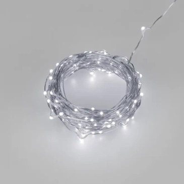 гирлянда НИТЬ на батарейках РОСА Белый 048709 ARD-DEW-HOME-10000-CLEAR-100LED-LIVE White6000 (5V, USB, ПДУ)