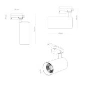 Трековый светильник однофазный  24W Белый дневной SOLID KOPER DK6454-BK IP20 на шинопровод черный