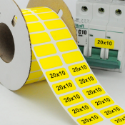 Наклейка прямоугольная NPP-20х10 Y для принтера RT200, RT230, желтый, 5000 шт. в упаковке