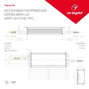 Блок питания (AC-DC) 12V  96W 024267 ARPV-UH12100-PFC  герм IP67  металл