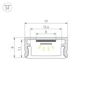 Линейный светильник  28W Белый дневной 053437 ARL-KIT-SLIM-FC 24V Day4000 IP20 2m накладной серебристый