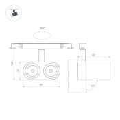 Трековый светильник  12W Белый теплый MAG-ORIENT-BLUM 40deg 48V на магнитный шинопровод черный 037037