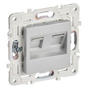 Розетка встраиваемая компьютерная двойная IEK SKANDY SK-K20-2-K23 SK-K04S RJ45 кат.6 серебряный