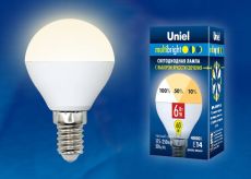 светодиодная лампа шар  G45 Белый теплый  6W UL-00002375 LED-G45-6W/WW/E14/FR/MB PLM11W Диммируемая  Multibright