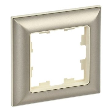 Рамка пластик 1 пост IEK BRITE BR-M12-12-3-K10 РУ-1-Бр бежевый/шампань