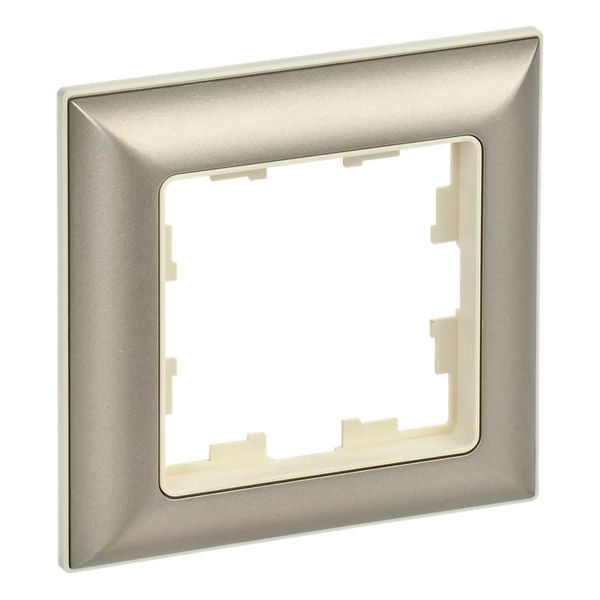 Рамка пластик 1 пост IEK BRITE BR-M12-12-3-K10 РУ-1-Бр бежевый/шампань