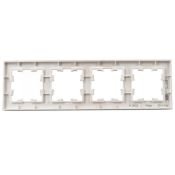 Рамка стеклянная 4 поста IEK BRITE BR-M42-G-31-K14 РУ-4-2-Бр розовый матовый