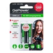 элемент питания аккумулятор  АА 1300mAh R-06 GoPower блок 2шт.