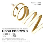 Комплект гибкого неона  55W Белый теплый 10-104 220V 5метров IP65