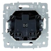Штепсельная розетка встраиваемая IEK BRITE 10А BR-R10-10-K46 С10-1-0-БрС без з/к и шторками сталь