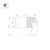 светильник  15W Белый+RGB 038174  KT-WATER-R59-15W RGBW 12V IP68 круглый накладной для фонтанов и бассейнов серебристый