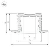 алюминиевый профиль S-LUX SL-SLIM-H13M-F25-2000 ANOD 023719