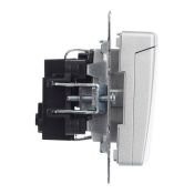 Штепсельная розетка встраиваемая IEK BRITE 16А BR-R16-16-K47 РСбш10-3-БрА с з/к и шторками с крышкой алюминий IP20