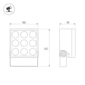 прожектор Белый теплый  36W 052370 ALT-BLOCK-S185x185 (GR, 36 deg, 230V) IP66