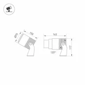 светильник  18W Белый теплый 032562(1) ALT-RAY-ZOOM-R75 10-40 deg220V  IP67 черный