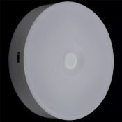Круглый светильник   2W Белый мебельный 6500K 8led накладной белый на батарейках с датчиком движения и освещенности