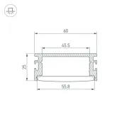 алюминиевый профиль ARH-FLOOR60-H26-3000 ANOD 046413