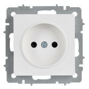 Штепсельная розетка встраиваемая IEK BRITE 10А BR-R10-10-K91 РС10-1-0-БрАБ без з/к и без шторк арктический белый