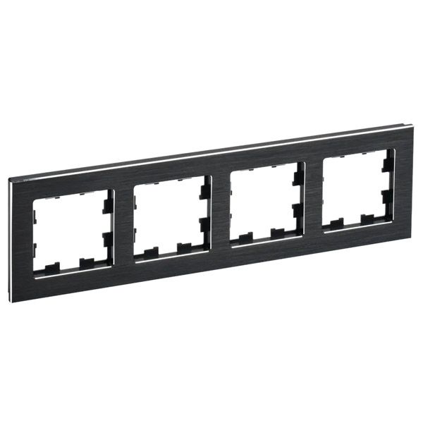 Рамка металлическая 4 поста IEK BRITE BR-M42-M-K02 РУ-4-1-БрЧ черный