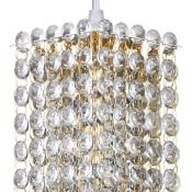 Подвесной светильник без лампы Lightstar 795422 CRISTALLO 1х40W G9 прямоугольный золото/прозрачный