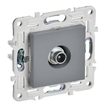 ТВ-розетка встраиваемая проходная IEK SKANDY SK-A10-P-K03 SK-A17Gr серый