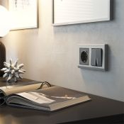 Выключатель встраиваемый двухклавишный с подсветкой  WERKEL W1120164 графит матовый