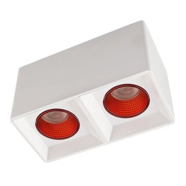 Накладной светильник DENKIRS без лампы RODVIG DK3085-WH+RD 2xGU5.3 прямоугольный белый/красный