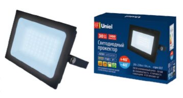 прожектор Белый теплый  30W UL-00007732  ULF-F21-30W/3000K IP65 200-250В BLACK