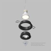 Встраиваемый светильник без лампы DENKIRS HYDRO DK2110-BK GU10 черный круглый IP44