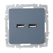 Розетка встраиваемая USB IEK BRITE A+A 3,1А BR-U21-D31-K35 РЮ10-1-БрМ маренго