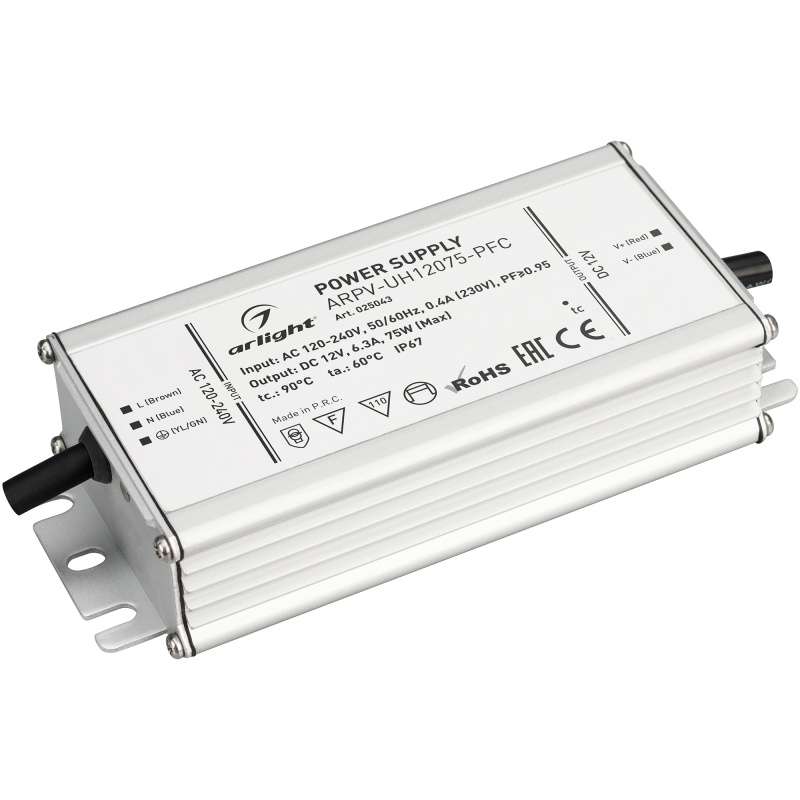 Блок питания (AC-DC) 12V  75W 025043 ARPV-UH12075-PFC герм IP67 металл