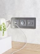 Розетка встраиваемая компьютерная двойная IEK BRITE BR-K20-2-K47 РК11-2-БрА RJ45 кат.6 алюминий