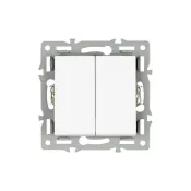 Выключатель встраиваемый двухклавишный Arlight 043724 SWT-MK02-PL-WH белый