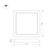 Накладной светильник  18W Белый дневной 034471 CL-FIOKK-S220x220 230V IP20 квадратный белый