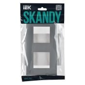 Рамка пластик 2 поста IEK SKANDY SK-M22-K03 SK-F02Gr серый