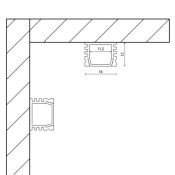 комплект профиля с экраном SF-1612-BL BLACK П-образный накладной ANOD 00-00020194 черный