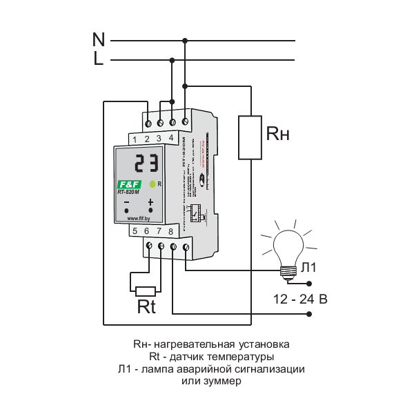 Как работает терморегулятор. Температурное реле RT-820m. RT 820 регулятор температуры. Схема подключения трехфазного термостата. Rt820 реле температуры.