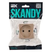 Штепсельная розетка встраиваемая IEK SKANDY 10А SK-R13-10-K98 SK-R01Sa без з/к с з/ш песочный