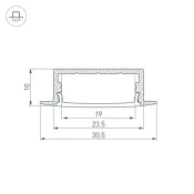 алюминиевый профиль ARL ARH-WIDE-F-H10-2000 ANOD  016186