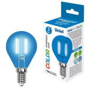 лампа декоративная шар  G45 Синий 5.0W UL-00002989 LED-G45-5W/BLUE/E14 GLA02BL