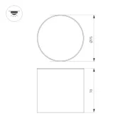 Накладной светильник   7W Белый дневной 043965 SP-CYLINDO-R75 230V IP54 круглый черный