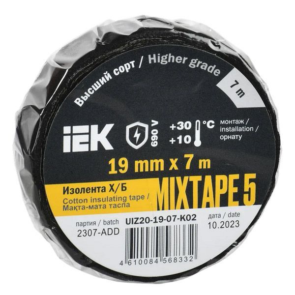Изолента 19мм*7м Х/Б MIXTAPE 5 UIZ20-19-07-K02 IEK