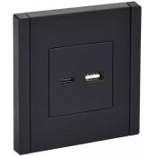 Розетка встраиваемая USB IEK FORTE&PIANO A+C 3,1А FP-U22-D31-K02 FP150 черный