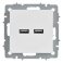 Розетка встраиваемая USB IEK BRITE A+A 3,1А BR-U21-D31-K91 РЮ10-1-БрАБ арктический белый