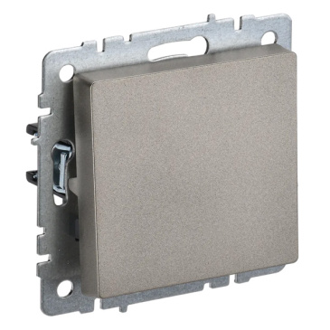 Выключатель встраиваемый одноклавишный IEK BRITE BR-V10-0-10-K37 ВС10-1-0-БрШ шампань